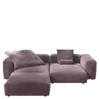 Vetsak Sofa Set 3, Cord velours - Blossom, Mit Kissen