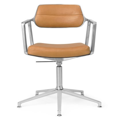 Swivel+ Chair, Poliert, Standfuß, Leder camel