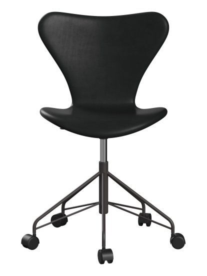 Serie 7 Drehstuhl 3117 / 3217 Vollpolsterung, Ohne Armlehnen, Leder Grace black, Warm graphite