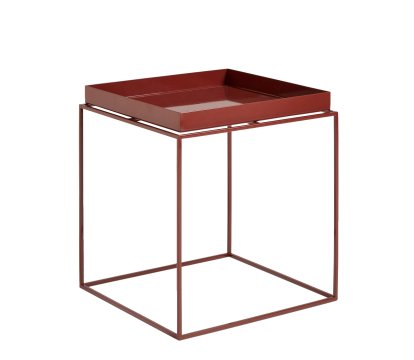 Tray Tables, H 40/44 x B 40 x T 40 cm, Chocolate - High gloss