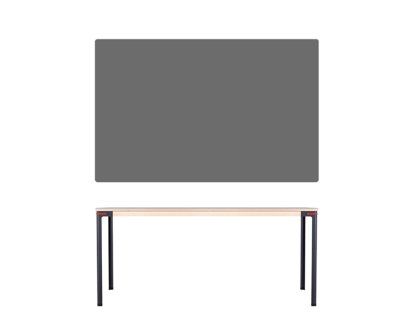 Seiltänzer Tisch, 75 x 160 x 90 cm, Laminat seidenmatt dunkelgrau, rot