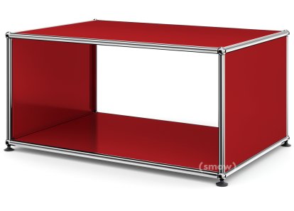 USM Haller Beistelltisch mit Seitenwänden, 75 cm, ohne Glas-Zwischentablar, USM rubinrot