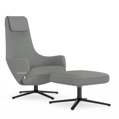 Repos Loungesessel, Sessel Repos & Ottoman, Stoff Cosy 2 Kieselgrau, 45 cm, Basic dark