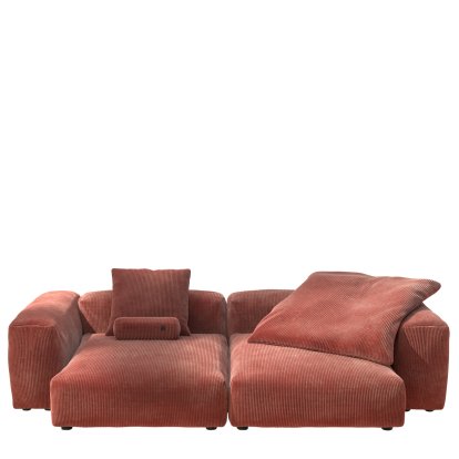 Vetsak Sofa Set 2, XL, Cord velours - Brick, Mit Kissen