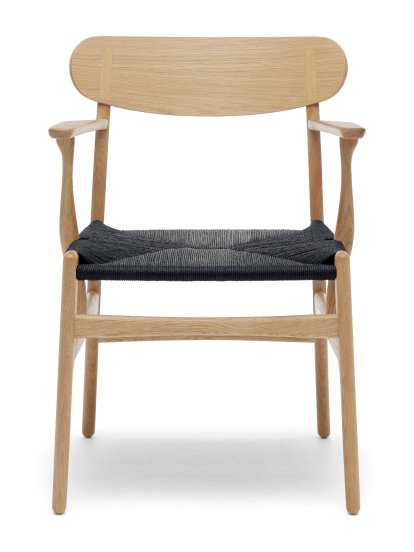 CH26 Dining Chair, Eiche geseift, Schwarz