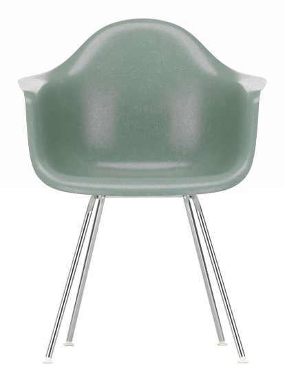 Eames Fiberglass Armchair DAX, Eames sea foam green, Verchromt