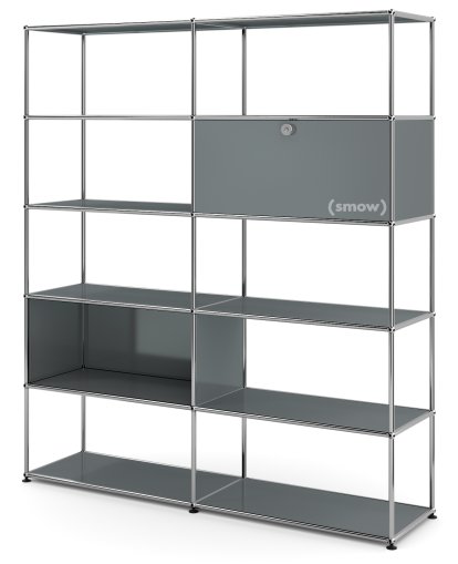 USM Haller Wohnzimmer Regal L, Mittelgrau RAL 7005