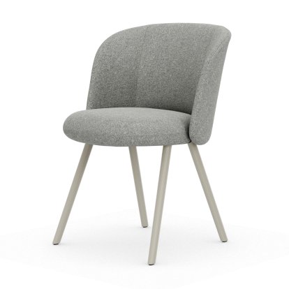 Mikado Side Chair, Aluminium pulverbeschichtet kreidefarben, Nubia, Crème / sierragrau, Filzgleiter für harte Böden