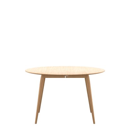 PLAYdinner Round Tisch, Eiche weiß geölt, Ohne Einlegeplatte, Ohne Einlegeplatte