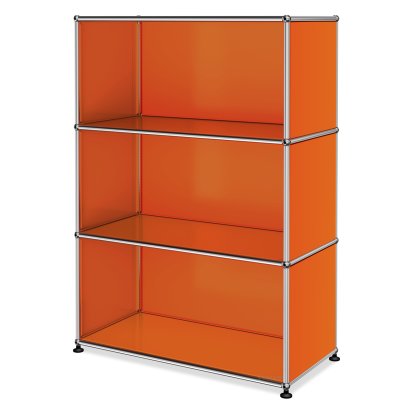 USM Haller Highboard M, individualisierbar, Reinorange RAL 2004, Offen, Offen, Offen