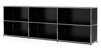 USM Haller Sideboard XL, individualisierbar, Graphitschwarz RAL 9011, Offen, Offen