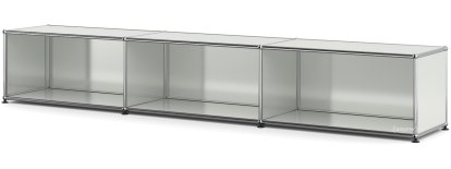 USM Haller Lowboard XL, individualisierbar, Lichtgrau RAL 7035, Offen, 35 cm