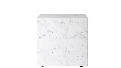 Plinth Side Table, H 40 x B 40 x T 40 cm, Weiß