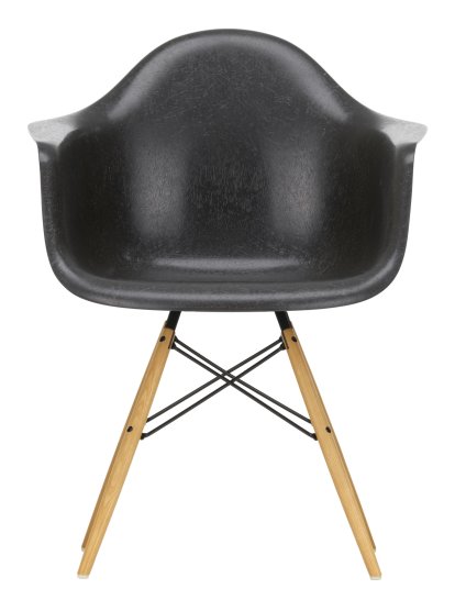 Eames Fiberglass Armchair DAW, Eames elephant hide grey, Esche honigfarben