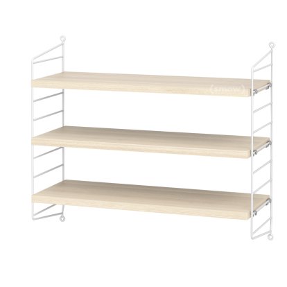 String System Wandregal S, 20 cm, Weiß, Eschefurnier