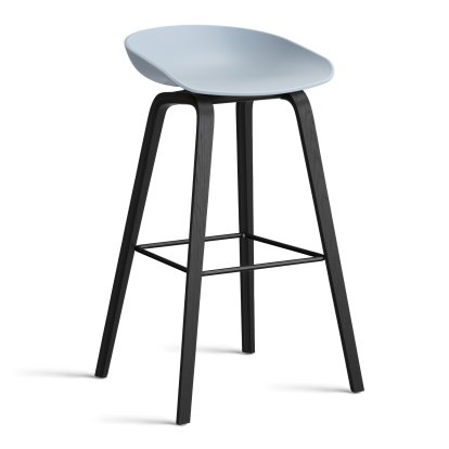 About A Stool AAS 32, Barvariante: Sitzhöhe 74 cm, Eiche schwarz lackiert, Slate blue 2.0