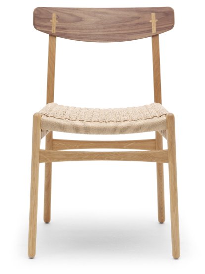 CH23 Dining Chair, Eiche/Nussbaum geölt, Geflecht natur