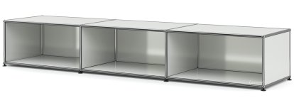 USM Haller Lowboard XL, individualisierbar, Lichtgrau RAL 7035, Offen, 50 cm