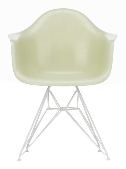 Eames Fiberglass Armchair DAR, Eames parchment, Weiß