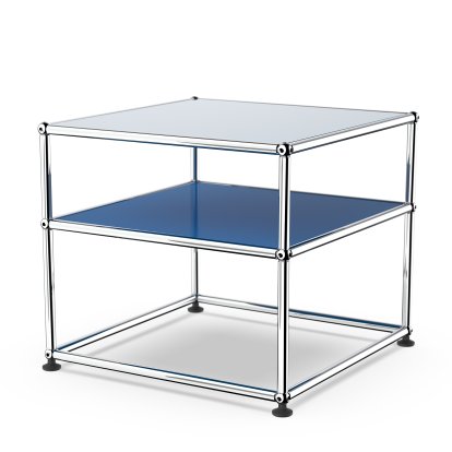 USM Haller Beistelltisch Typ II, Lackiertes Glas, Enzianblau RAL 5010