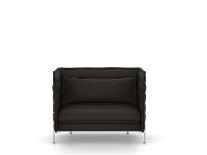 Alcove Sofa, Love Seat (H94 x B126,5 x T84 cm), Credo, Chocolate/schwarz