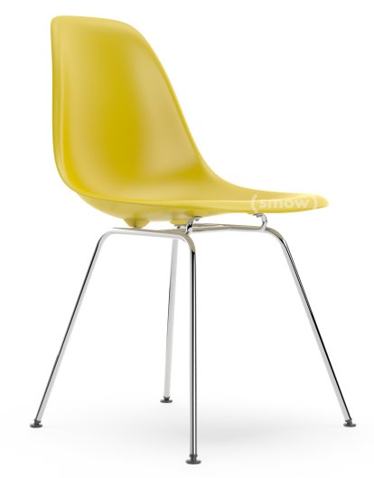 Eames Plastic Side Chair RE DSX, Senf, Ohne Polsterung, Ohne Polsterung, Standardhöhe - 43 cm, Verchromt