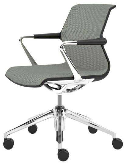 Unix Chair Fünfsternfuß, Diamond Mesh eisgrau, Basic dark