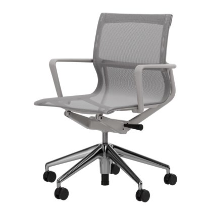 Details Vitra Physix Physix, TrioKnit silbergrau, Soft grey / Aluminium, poliert, Hart für Teppichboden