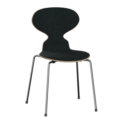 Die Ameise 3101 mit Frontpolster, Holz klar lackiert, Walnuss natur, Remix 183 - Schwarz, Chrome