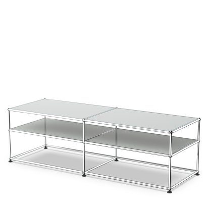 USM Haller Beistelltisch Typ I, Lackiertes Glas, Lichtgrau RAL 7035