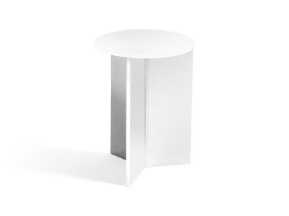 Slit Beistelltisch, Steel, H 47 x Ø 35 cm, White powder coated