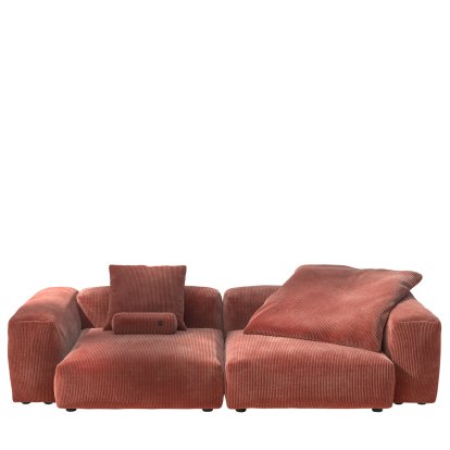 Vetsak Sofa Set 2, L, Cord velours - Brick, Mit Kissen