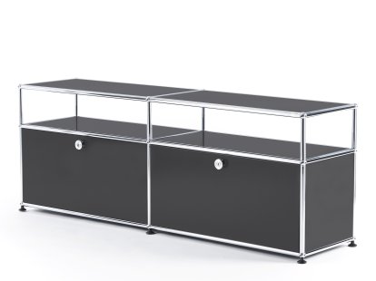 USM Haller TV-Board mit Aufbau, Anthrazitgrau RAL 7016