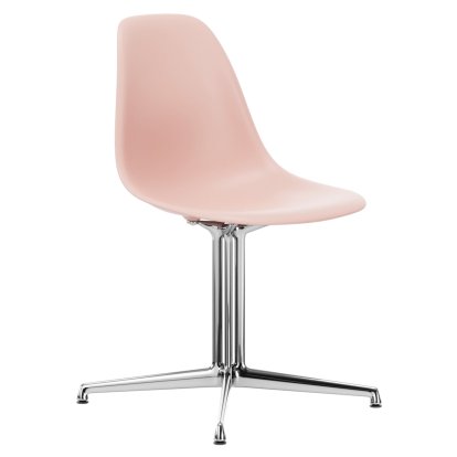 Eames Plastic Side Chair DSL, Zartrosé, Ohne Polsterung, Ohne Polsterung, Aluminium poliert
