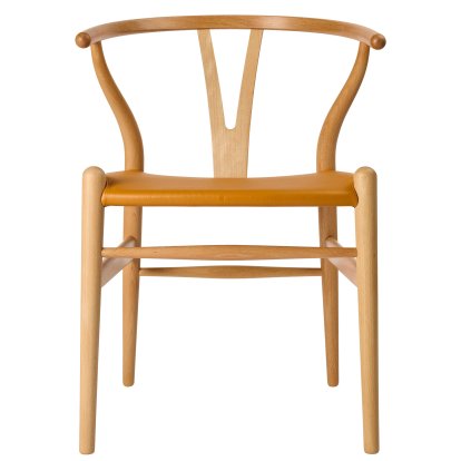 CH24P Wishbone Chair Leder, Buche geölt, Loke 7050