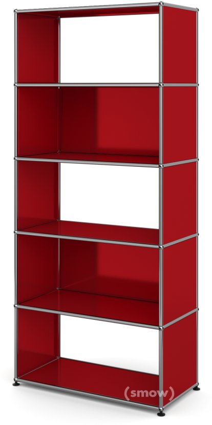 USM Haller Wohnzimmer Regal M, 2 Rückwände, USM rubinrot
