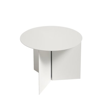 Slit Beistelltisch Metall, H 35,5 x Ø 45 cm, White powder coated