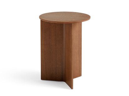 Slit Beistelltisch, Wood, H 47 x Ø 35 cm, Walnut lacquered