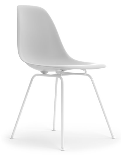 Eames Plastic Side Chair DSX, Cotton white, Ohne Polsterung, Ohne Polsterung, Standardhöhe - 43 cm, Beschichtet weiß