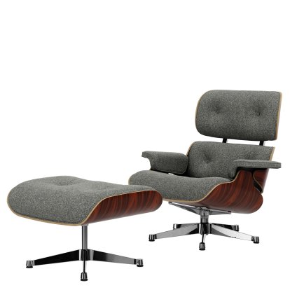 Lounge Chair & Ottoman Nubia, Salt'n'pepper / Santos Palisander, natur