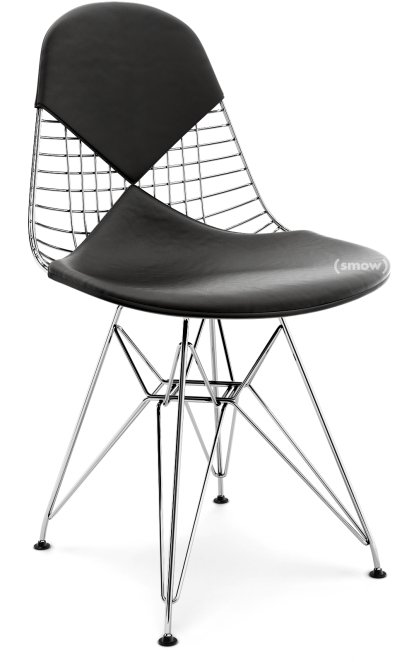 Kissen für Wire Chair (DKR/DKW/DKX/LKR), Sitz- und Rückenkissen (Bikini), Leder (Standard), Nero