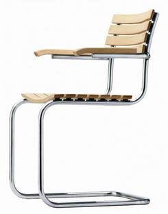 S 40 Outdoor Freischwinger, mit Armlehnen