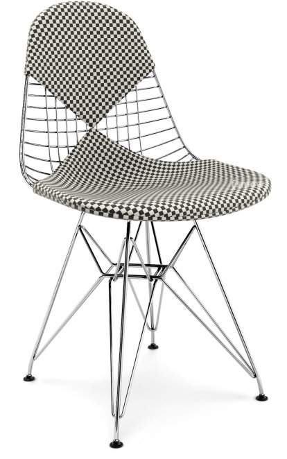 Kissen für Wire Chair (DKR/DKW/DKX/LKR), Sitz- und Rückenkissen (Bikini), Checker, Black/white