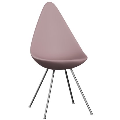 Details Fritz Hansen Drop Stuhl Drop Stuhl, Blassrosa, Chrome