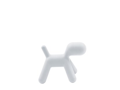 Puppy, Medium (H 45 x B 34 x T 56,5 cm), Polyethylen (für den Außenbereich geeignet), Weiß matt (1700 C)