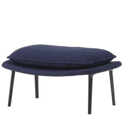 Slow Chair Ottoman, Untergestell pulverbeschichtet schwarz, Dunkelblau