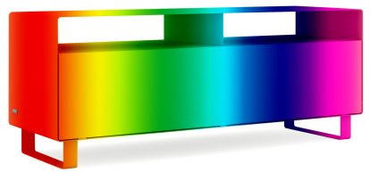 TV Lowboard R 109, Einfarbig, Wunschfarbe (RAL Perl), Kufen lackiert in Außenfarbe