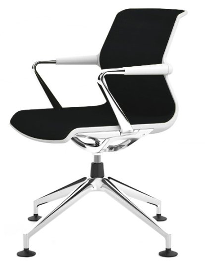 Unix Chair Viersternfuß, Silk Mesh nero, Soft grey