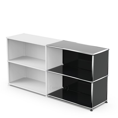 USM Haller Anbaupaket Horizontal 2, Graphitschwarz RAL 9011, 35 cm