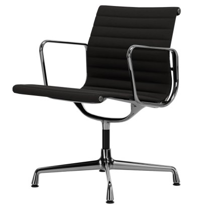 Aluminium Chair EA 107 / EA 108, EA 107 - nicht drehbar, Poliert, Hopsak, Dunkelgrau